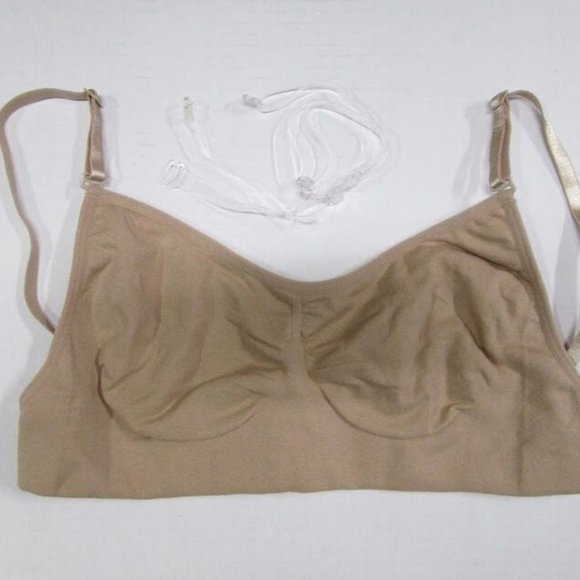 Nude Clear Strap Dance Bra 3 Sizes: M/L Child  S/M Adult or L/XL Adult - Picture 2 of 3